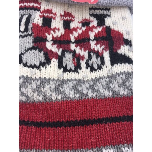 Pottery Barn Kids Natural Fair Isle Train Wool Christmas Xmas Stocking Imperfect - Picture 9 of 12